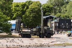 Finnish Land Ceptor -ilmatorjuntajärjestelmä Kaivopuistossa. Kuvaaja Paavo Pykäläinen