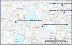 Takiankankaan-Hukkalansalon tuulivoimahanke Paltamon ja Puolangan kuntien alueella.