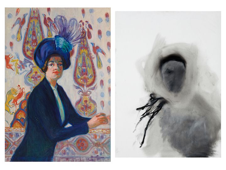 Axel Haartman: Det indiska draperiet (1911). Finlands Nationalgalleri/Konstmuseet Ateneum. Bild: Finlands Nationalgalleri/Hannu Aaltonen. | Not Vital: Gu Cheng (2010). Bild: Eric Gregory Powell.