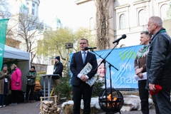 Kokoomuksen pj. Petteri Orpo, MTK:n pj. Juha Marttila ja SLC:n varapuheenjohtaja Thomas Antas. Kuva: Juho Hämäläinen