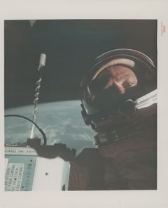The first selfie in outer space, 11 - 15 November 1966, vintage chromogenic print on fiber-based paper, printed 1966, numbered "NASA S-66-62926" 20.3 x 25.4 cm
DOROTHEUM