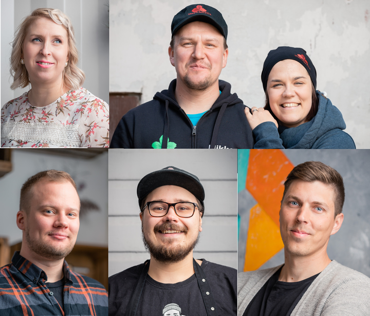 Vuoden nuori yrittäjä 2019 -finalistit. Kuvat: Tapio Auvinen