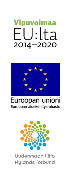 Project funders' logos: Leverage from the EU 2014–2020, European Regional Development Fund, Uudenmaan liitto.