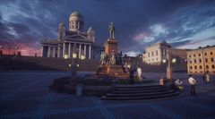 Virtuaalisen Helsinki-elämyksen maisemiin kuuluu Senaatintori. (Havainnekuva: Zoan)