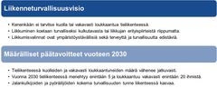 Kaakkois-Suomen liikenneturvallisuustyön visio ja määrälliset tavoitteet.