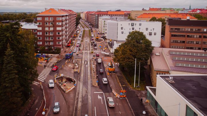 Katutöitä Mechelininkadulla syksyllä 2017. Kuva: Aki Rask