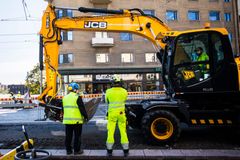 Tampereen ratikkatyömaa Hämeenkadulla toukokuussa 2019. Kuva: Jonne Renvall / Tampereen yliopisto.