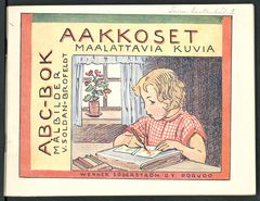 Aakkoset:maalattavia kuvia = ABC-bok : målbilder (1933) kuvittajana Venny Soldan-Brofeldt