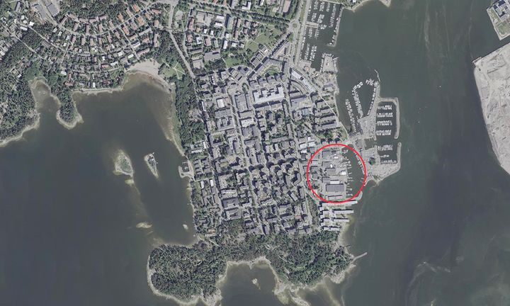 Kehittämisvarausalueen sijainti ilmakuvassa