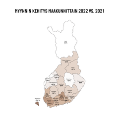 Myynnin kehitys maakunnittain