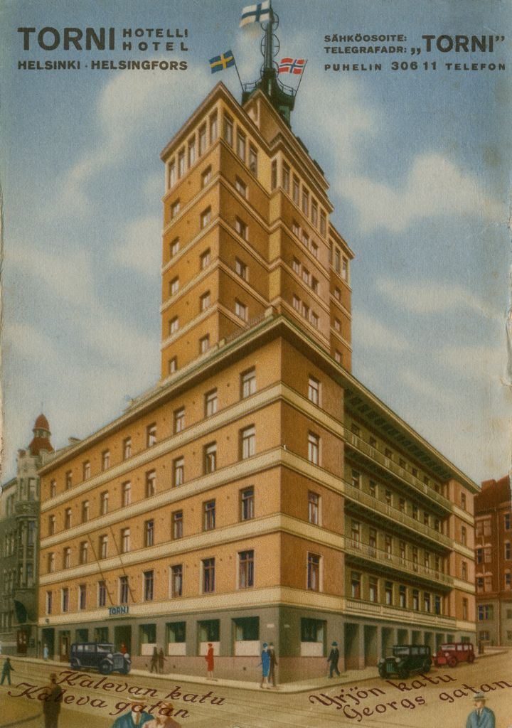 Helsingissä haaveiltiin pilvenpiirtäjistä jo 1920-luvulla. Vain yksi toteutui, vuonna 1931 avattu Hotelli Torni. Kuva: Helsingin kaupunginmuseo