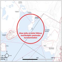 Alue, jolla ei tulisi liikkua kartalla.