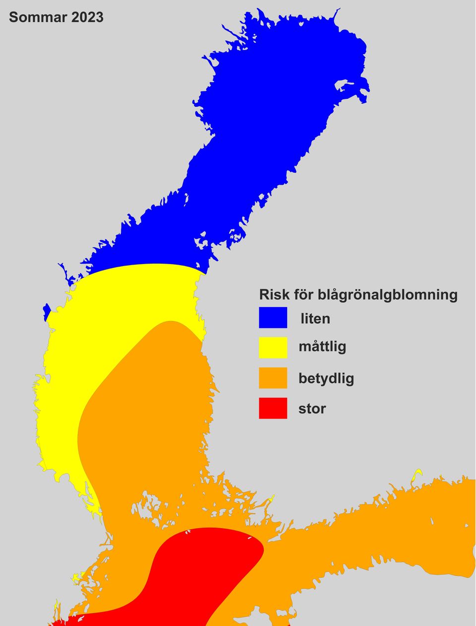 Risk för blågrönalgblomning i Östersjön 2023