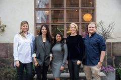 BackingMinds 2 (from left Sara Resvik - CEO BM, Susanne Najafi - Founding partner BM, Iranthi Gomes - Serviceform CEO and founder, Sara Wimmercranz - Fouding partner BM, Jarkko Oksanen - CTO and founder