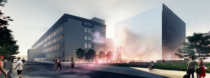 Tanssin talo rakentuu Helsingin Ruoholahteen Kaapelitehtaan yhteyteen. Kuvituskuva kohteesta JKMM Architects