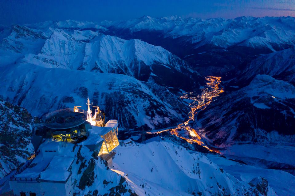 SkyWay de nuit_©Vallée d'Aoste