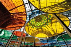 Daniel Buren: Excentrique(s), travail in situ, Monumenta 2012, Grand Palais, Paris, 2012. Détail. © DB-ADAGP Paris