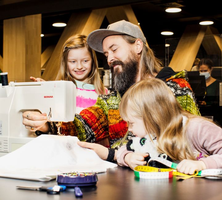 In libraries you can try out different kinds of devices such as a sewing machine.