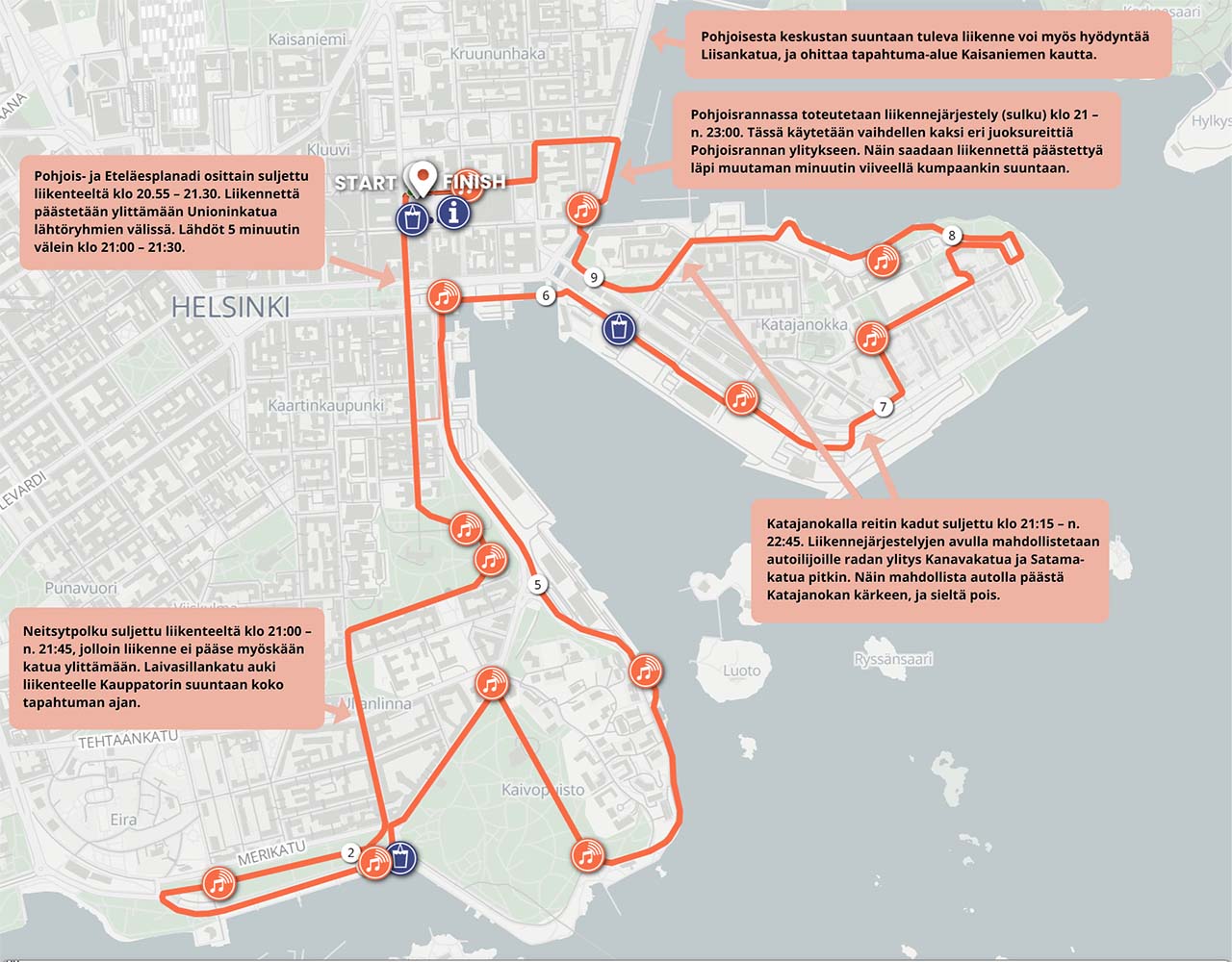 Midnight Run vaikuttaa liikenteeseen Helsingin keskustassa lauantai-iltana  | Helsingin kaupunki, kaupunkiympäristön toimiala