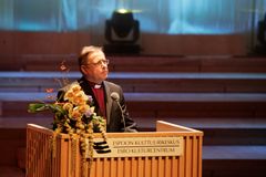 Juhlapuheen piti arkkipiispa Jukka Paarma.Kuva: Jakke Nikkarinen/STT Info Kuva. Kuvat ovat vapaasti käytettävissä. Kuvia julkaistaessa pyydämme mainitsemaan lähteen: kuvaajan nimi ja STT Info Kuva. 
Kuvat ovat painokelpoisia. Jos kuva ei suuren koonsa vu
