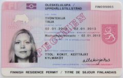 Kuva oleskelulupakortista.