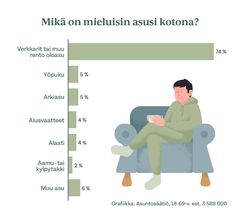 Graafi suosituimmista kotiasuista.