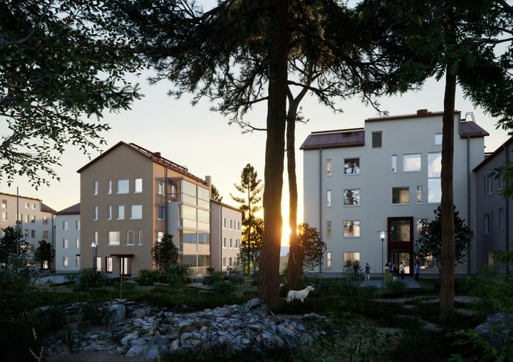 Havainnekuva Leirimetsäntie 8 asumisoikeuskohteesta.