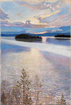 Akseli Gallen-Kallela: Insjölandskap (1901). Finlands Nationalgalleri / Konstmuseet Ateneum. Foto: Finlands Nationalgalleri / Hannu Pakarinen