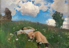 Eero Järnefelt: Saimi in the Meadow (1892). Deposit, Järvenpää Art Museum.