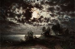 Fanny Churberg: Månskenslandskap (1878). Fortums Konststiftelses samling. Foto: Fortums Konststiftelses samling / Rauno Träskelin