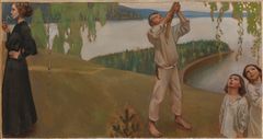 Akseli Gallen-Kallela: Kevät, esityö Juséliuksen mausoleumin freskoa varten (1903), Sigrid Juséliuksen säätiö, talletus, Kansallisgallerian kokoelma / Ateneumin taidemuseo. Kuva: Kansallisgalleria / Jenni Nurminen