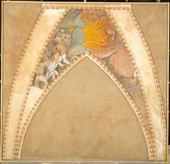Photo of Akseli Gallen-Kallela's artwork The Forging of the Sampo, sketch for the cupola frescoes of the Finnish Pavilion at the 1900 Paris World’s Fair