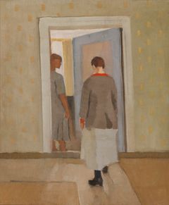 Eero Nelimarkka: Vid dörren (1918). HAM Helsingfors konstmuseum, Leonard och Katarina Bäcksbackas samling. Foto: HAM / Hanna Kukorelli.