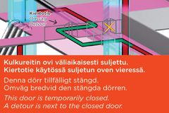 Havainnekuva väliaikaisesta kiertotiestä.