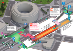 Karttakuvassa Hakaniemen metroaseman suljetut sisäänkäynnit.