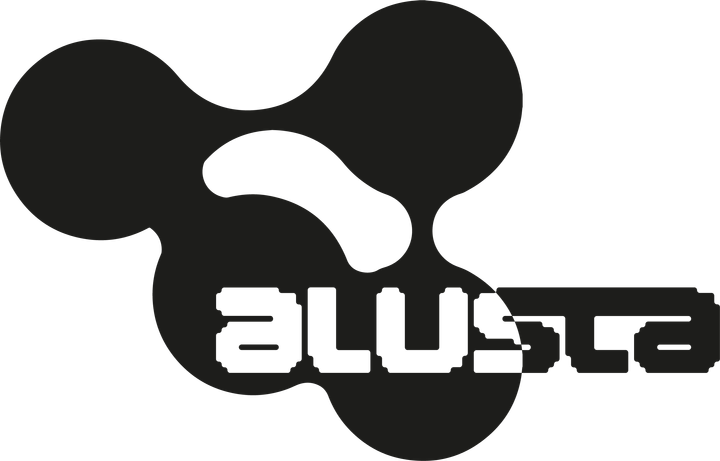 Black and white Alusta logo