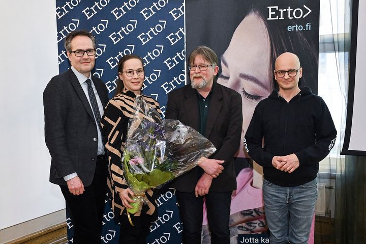 Kuvassa Juri Aaltonen, Heli Halava, Reijo Partanen ja Teemu Miettinen.