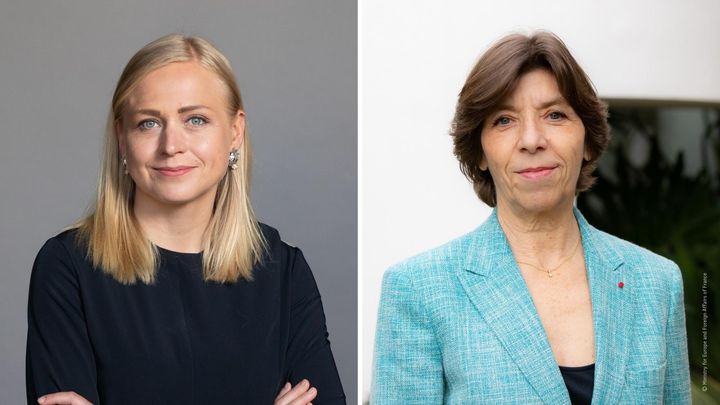 Minister for Foreign Affairs of Finland Elina Valtonen and Minister for Europe and Foreign Affairs of France Catherine Colonna.