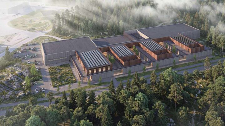 Havainnekuva Turun kokoelmakeskuksesta, jonka kehitysvaiheen projektinjohtourakoitsijaksi on valittu Hartela.