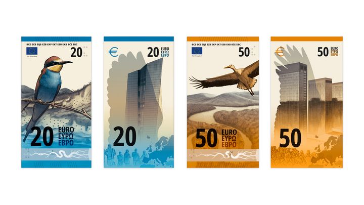 Ville Tietäväinens förslag till sedlar på 20 € och 50 €