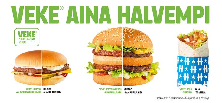 Hesburgerissa VEKE® on aina halvempi