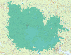 Utajärvi & Vaala. Kuvassa vaaleampi vihreä väri kuvaa normaalia 4G-/5G-peruspeittoa, ja tummempi vihreä erityisen nopeaa, 3,5 GHz:n taajuudella toimivaa 5G-verkkoa.