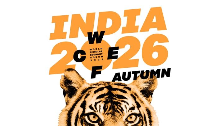 Kuvituskuva, jossa etualalla tiikerin pää, jonka päällä WCEF2026:n logo ja teksti "India 2026 Autumn".
