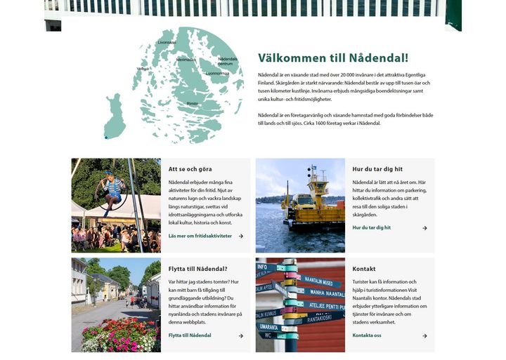 Nådendals stad lanserade en svenskspråkig webbplats, med mångsidig basinformation för målgruppen.