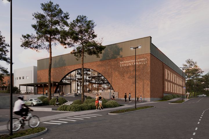 Havainnekuva Kalevanniemen liikuntahallista.