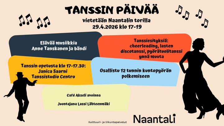 Tanssin päivä Naantalin torilla 29.4. klo 17–19.