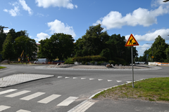 Aurinkotien jalankulku- ja pyöräilyväylän työmaa Naantalissa.