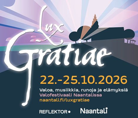 Valoa, musiikkia, runoja ja elämyksiä. Valotaidefestivaali Naantalissa 22.-23.10.2026