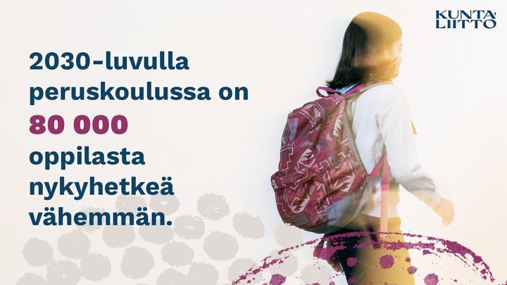 2030-luvulla peruskoulussa on 30 000 oppilasta nykyhetkeä vähemmän.