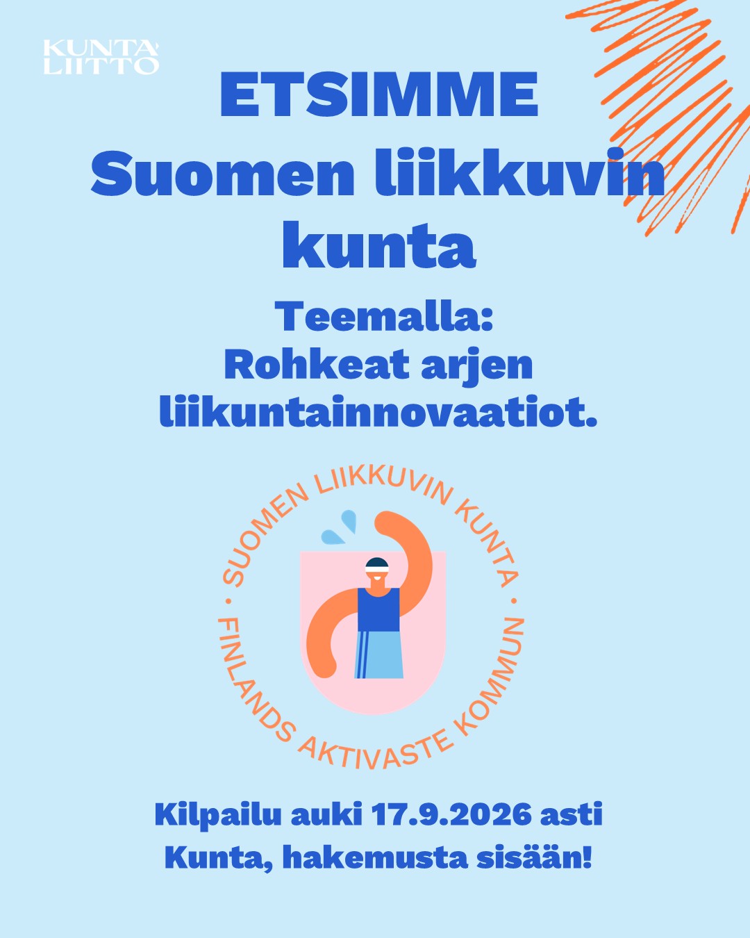 Suomen liikkuvin kunta -kilpailussa haetaan ratkaisuja arjen liikkumiseen